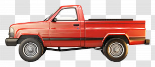 Pickup Truck Side View - Red Pickup Truck Illustration Transparent PNG