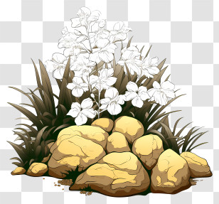 Rock Garden - Beautiful Flower And Rocks In Garden Transparent PNG