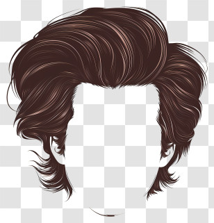 Man Hairstyle - Brown Wavy Hairstyle Illustration Transparent PNG