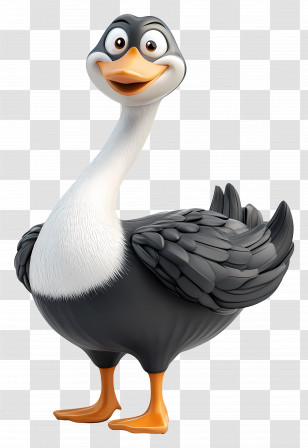Cartoon Goose - Cartoon Goose With A Smile Transparent PNG