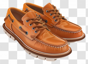 Boat Shoes - Stylish Brown Leather Shoes Transparent PNG