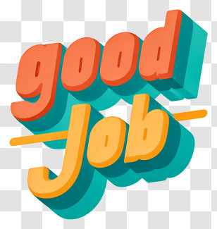 Good Job - 3D Good Job Retro Badge Transparent PNG