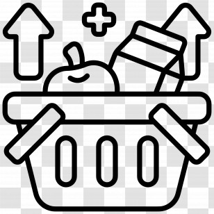 Shopping Basket - Shopping Basket With Groceries Transparent PNG