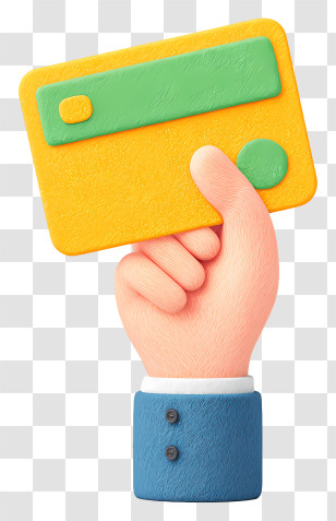 Hand Holding Card - Yellow Card Held By Hand Transparent PNG