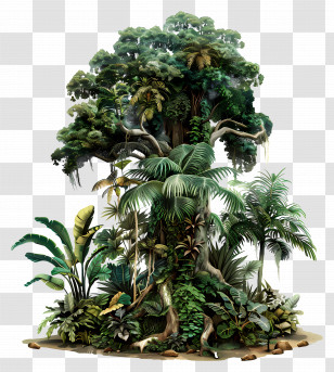 Forest Jungle Tree - Dense Jungle Tree In Rainforest Transparent PNG