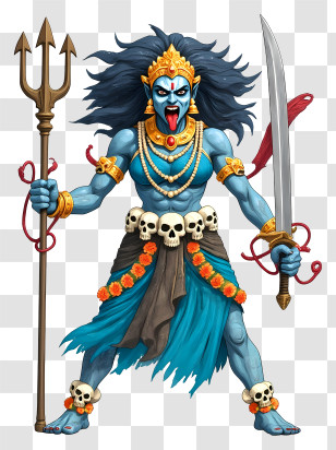 Goddess Kali - Fierce Kali Goddess Illustration Transparent PNG