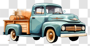 American Truck - Vintage Pickup Truck Illustration Transparent PNG
