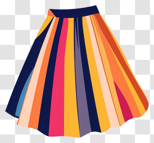 Skirt - Colorful Striped Skirt With Bright Rainbow Hues Transparent PNG