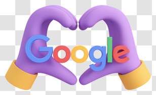 Google Logo - Google Logo With Heart-Shaped Hands Transparent PNG