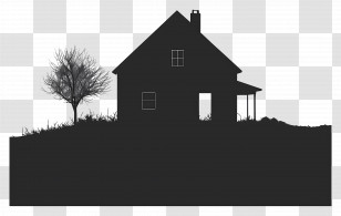 House - House Silhouette With Tree Transparent PNG