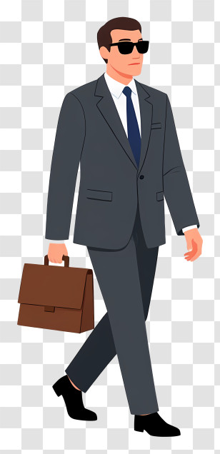 Serious Senior Executive - Businessman Walking With Briefcase Transparent PNG