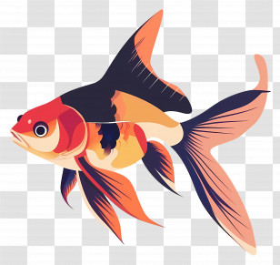 Goldfish Illustration - Colorful Goldfish Illustration Transparent PNG
