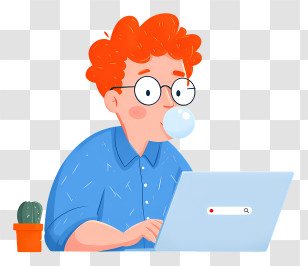Google Search - Person With Laptop And Bubble Gum Transparent PNG