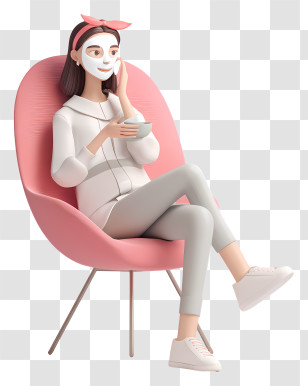 Woman Applying Facial Mask - Relaxing Woman With Face Mask Transparent PNG
