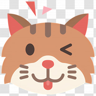 Cat Emoji - Playful Winking Cat Emoji Transparent PNG