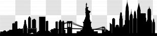 Manhattan Skyline Vector Graphics Silhouette Transparent PNG