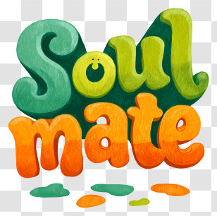 Soul Mate - Soulmate Colorful 3D Lettering Transparent PNG