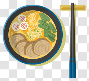 Thai Food - Japanese Ramen Bowl With Chopsticks Transparent PNG