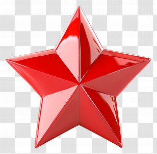 Red Star - Shiny Red Five-pointed Star Transparent PNG