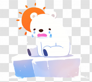 Sad Polar Bear - Crying Polar Bear On Ice Transparent PNG