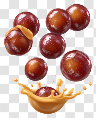 India Food - Chocolate Balls With Caramel Splash Transparent PNG