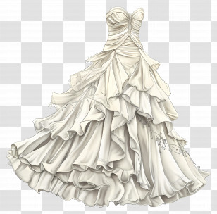 Bridal Wedding Dress - Elegant White Wedding Dress Transparent PNG