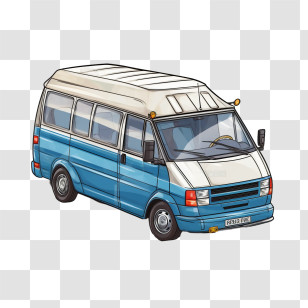 Bus - Blue Van For Travel Adventure Transparent PNG