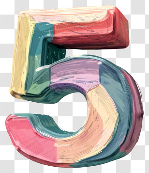 Colorful Painting - Colorful Artistic Number 5 Transparent PNG