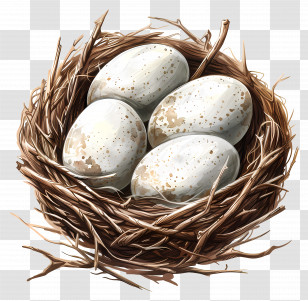 Bird Eggs - Bird Eggs In A Natural Nest Transparent PNG
