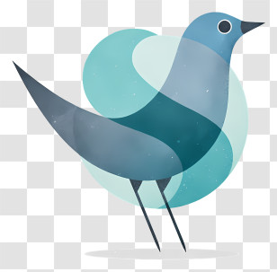 Bowerbird Logo - Minimal Teal Geometric Bird Transparent PNG