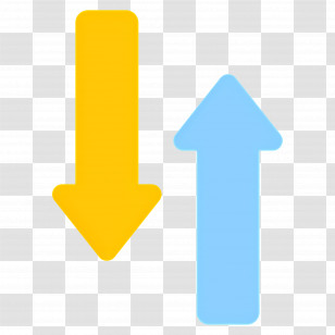 Double Arrow - Yellow And Blue Up And Down Arrows Transparent PNG