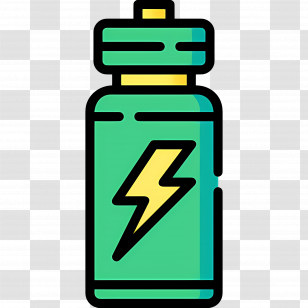 Energy Drink - Energy Drink Bottle With Lightning Icon Transparent PNG