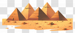 Pyramids Of Giza - Great Pyramids Of Giza In The Desert Transparent PNG