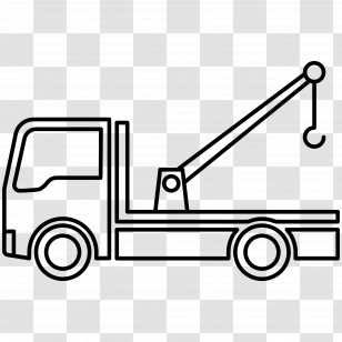 Tow Truck - Tow Truck Line Art Illustration Transparent PNG