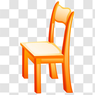 Chair - Illustration Of Wooden Orange Chair Transparent PNG