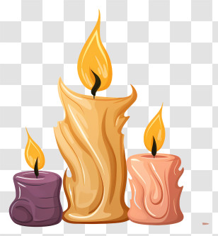 Candles - Artistic Decorative Candles With Flames Transparent PNG