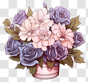Sketch Spring Bouquet - Flower Bouquet In Vase Illustration Transparent PNG