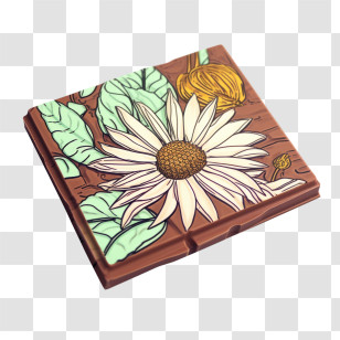 Chocolate - Decorative Daisy Flower Tile Transparent PNG