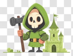 Master Skeletor - Skeleton In A Hood With A Castle Transparent PNG