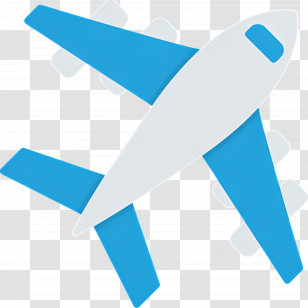 Aeroplane - Simple Blue Airplane Icon Illustration Transparent PNG