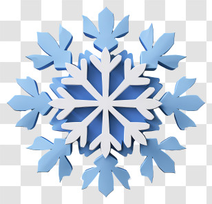 Snowflake - 3D Blue Snowflake Design Transparent PNG