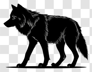 Wolf Silhouette - Black Wolf Silhouette Illustration Transparent PNG