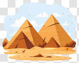 Pyramids Of Giza - Illustration Of Egyptian Pyramids Transparent PNG