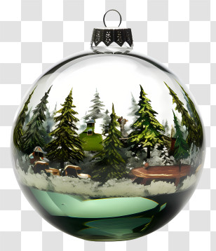 Glass Ornament - Christmas Ornament With Winter Scene Transparent PNG