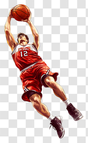 Slam Dunk - Dynamic Basketball Player In Action Transparent PNG