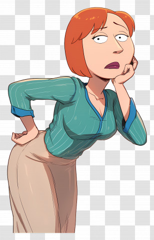 Lois Griffin - Cartoon Woman With Red Hair Transparent PNG