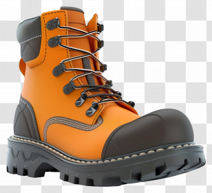 Safety Boot - Durable Orange Work Boot Transparent PNG