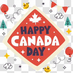 Canada Day Greeting - Happy Canada Day Celebration Graphics Transparent PNG