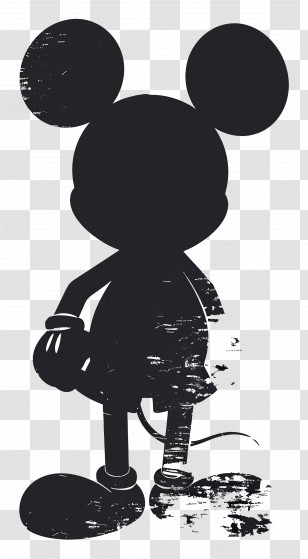 Mickey Mouse Silhouette - Iconic Mouse Silhouette Transparent PNG