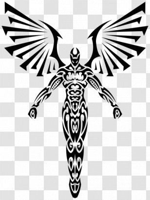 Fallen Angel Drawing Tattoo Guardian - Mythical Creature - Wings Transparent PNG